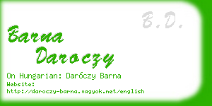 barna daroczy business card