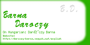 barna daroczy business card